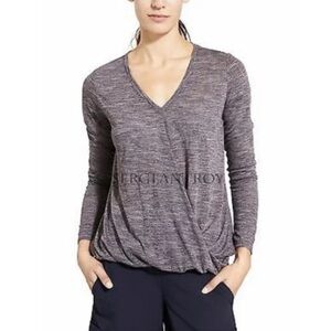 Athleta Top Siro Twist Long‎ Sleeve Marled Purple Women’s Size XS Athleisure